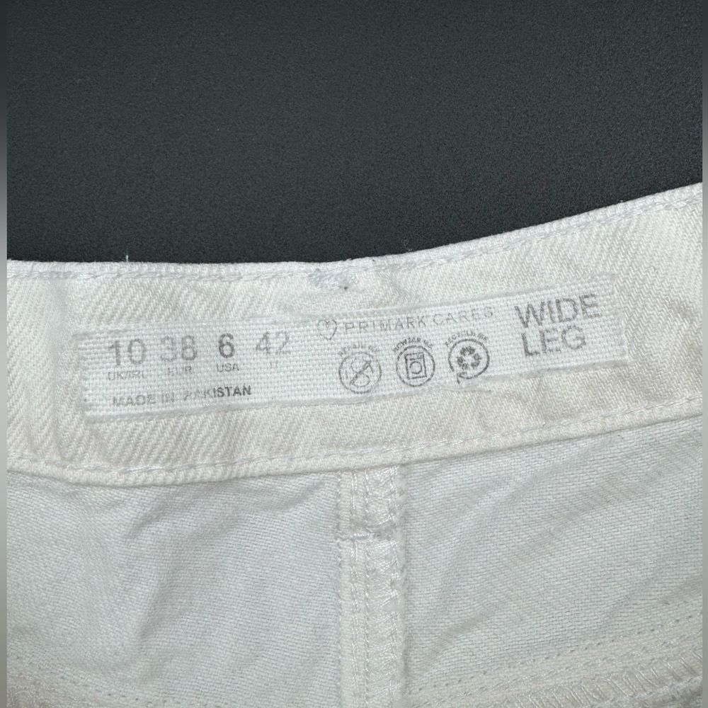 Primark White Wide Leg Crop Jeans - Picture 6 of 9
